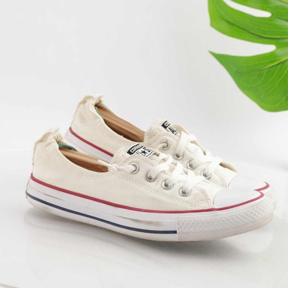 Converse Chuck Taylor Womens Shoreline Shoe Size 8 White Canvas Slip On Sneakers